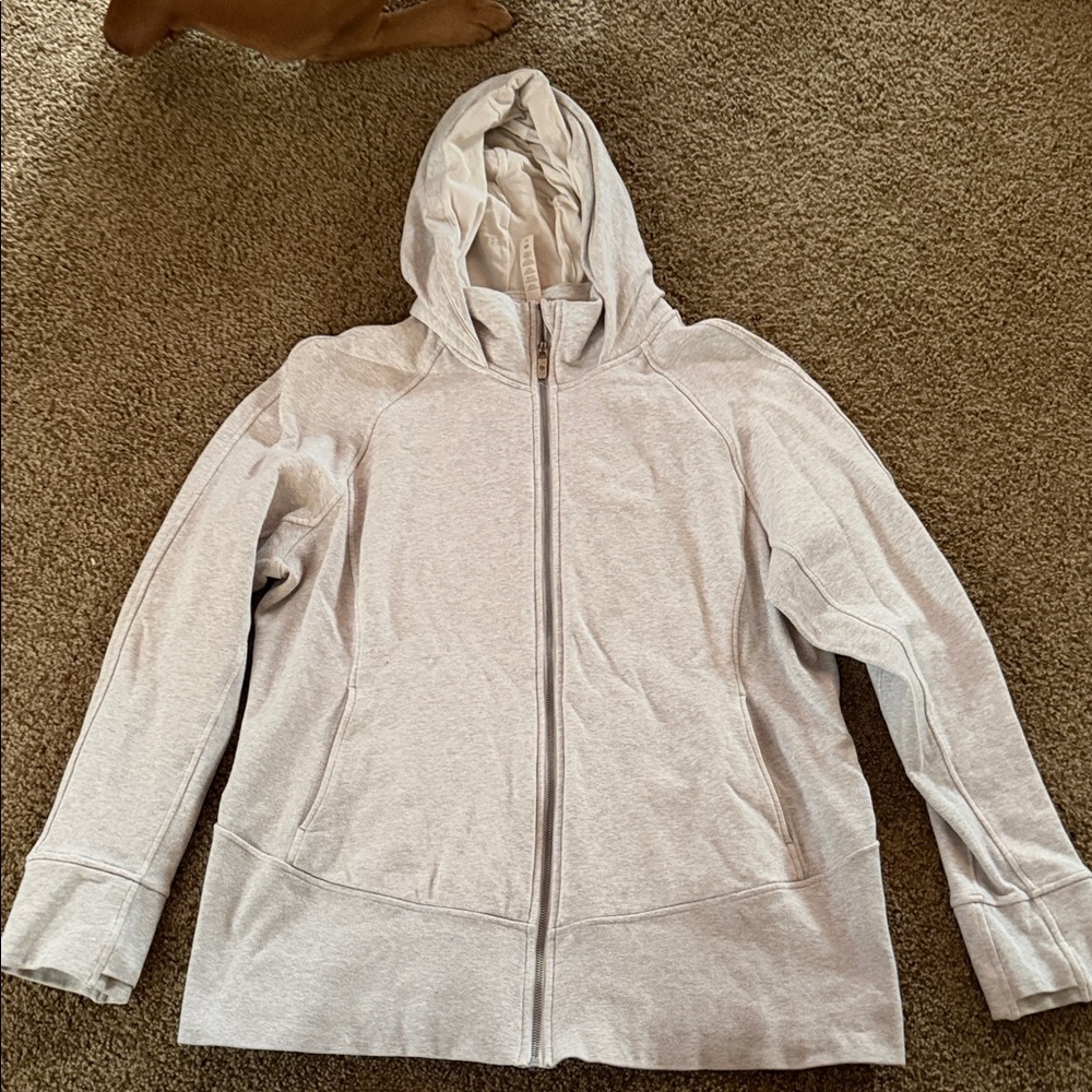 LuluLemon Scuba full zip hoodie - light grey - size 18